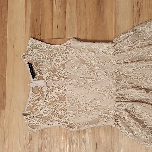 ZARA WOMAN Tan color  Lace Sleeveless Dress, Sz S - Picture 2 of 12